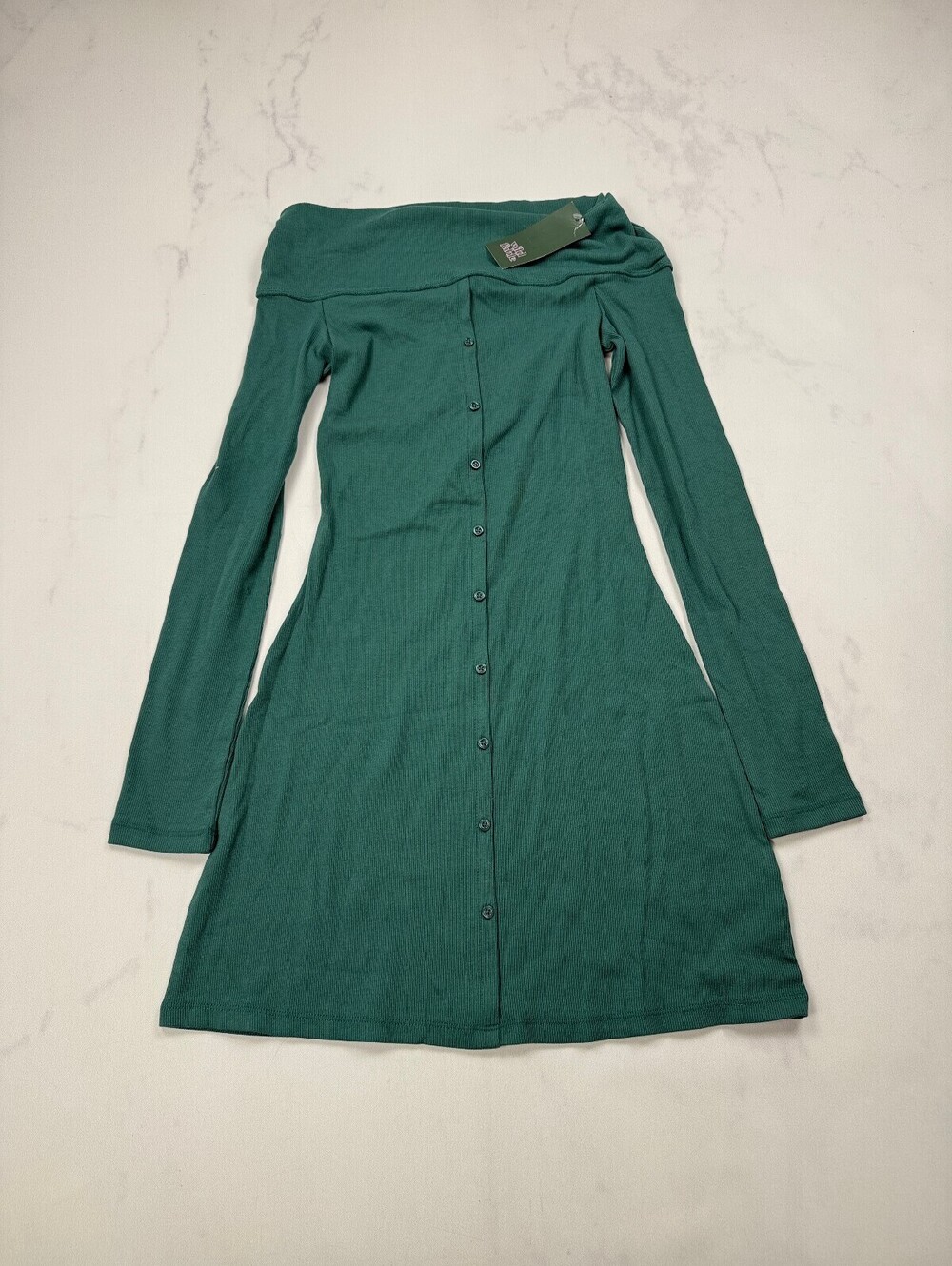 Wild Fable Off The Shoulder Midi Dress Green Modern Classic - Women XS